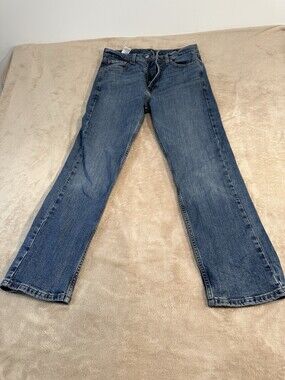 Levis 505 Regular Fit Straight Jeans Mens 30 X 30 Blue Medium Wash Denim Zip Fly